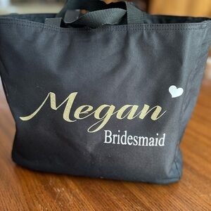 Black Bridesmaid Tote Bag